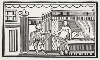 Giuseppe e la sua padrona, illustrazione da Chap-books of the Eighteenth Century di John Ashton, pub. 1882 da English School