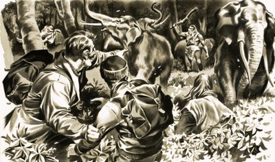 Viaggio al centro della Terra. Illustrazione dal serial di Jules Verne da English School