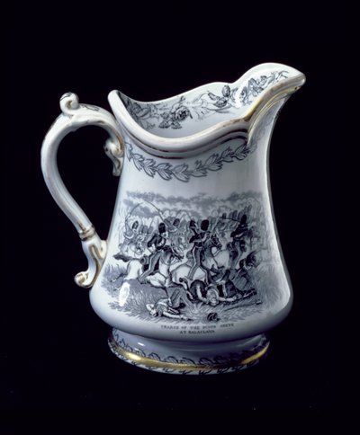 Brocca con una raffigurazione della Carica degli Scots Greys a Balaclava da English School