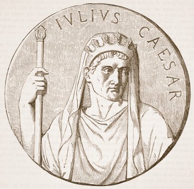 Giulio Cesare, illustrazione da Cassells Illustrated History of England da English School