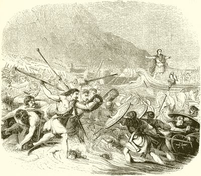 Invasione della Britannia da parte di Giulio Cesare da English School