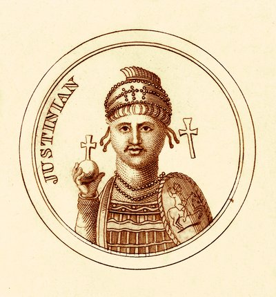 Giustiniano, illustrazione da Il Dizionario Storico Universale di George Crabb, pubblicata nel 1825 da English School