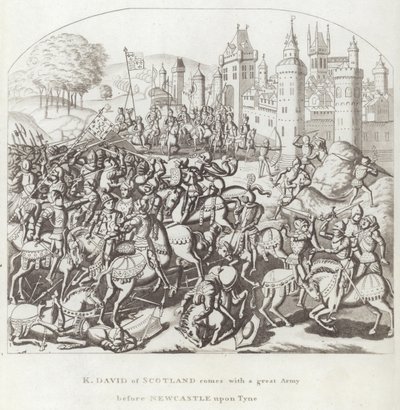 Re Davide di Scozia arriva con un grande esercito davanti a Newcastle upon Tyne da English School