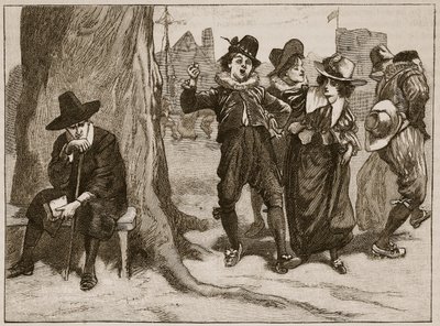 Osservanza della domenica secondo il Book of Sports di re Giacomo, illustrazione da Cassells Illustrated History of England da English School
