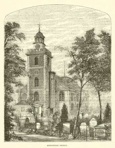 Chiesa di Kensington (incisione) da English School