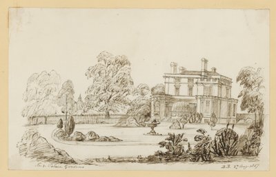 Giardini di Kensington Palace; datato 27 agosto 1857 da English School