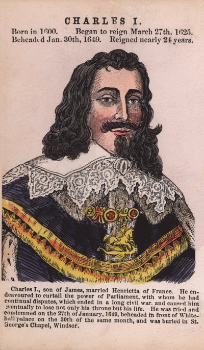 Re Carlo I (incisione colorata) da English School