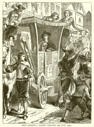 Re Carlo I che attraversa la città, 1642 da English School