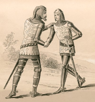 Re Edoardo III saluta suo figlio, il Principe Nero, dopo la battaglia di Crecy da English School