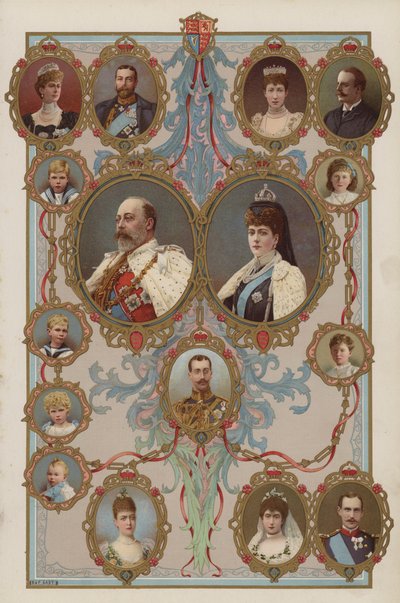 Re Edoardo VII, Regina Alessandra e i loro figli e nipoti da English School
