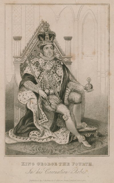 Re Giorgio IV nei suoi abiti di incoronazione da English School