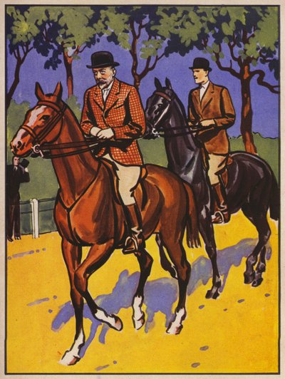 Re Giorgio V a cavallo su Rotten Row, Hyde Park, Londra da English School