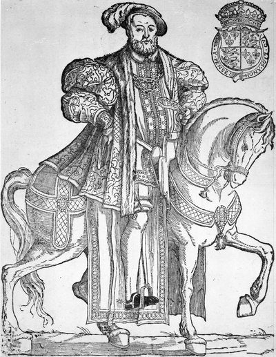 Re Enrico VIII a cavallo da English School