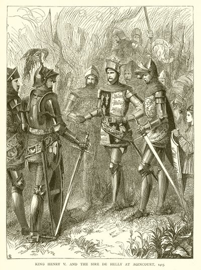 Re Enrico V e il Sire de Helly ad Agincourt, 1415 da English School