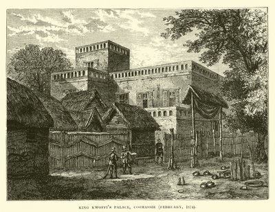 Palazzo del Re Kwoffis, Coomassie, febbraio 1874 da English School