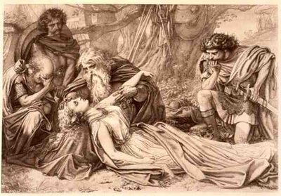 Re Lear, Atto 5 Scena 3, di William Shakespeare da English School
