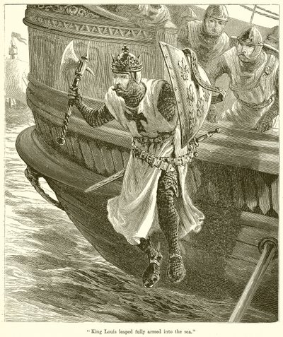 Il re Luigi si tuffò completamente armato in mare da English School