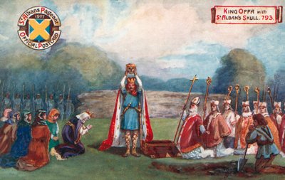 Re Offa con il teschio di Sant