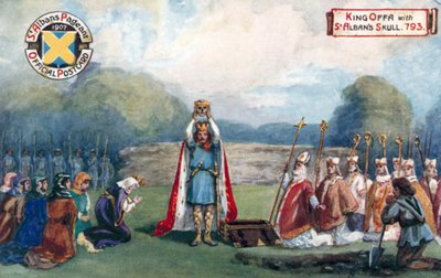 Re Offa con il teschio di Sant