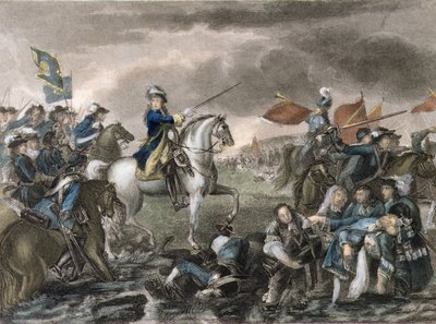 Re Guglielmo III (1650-1702) alla battaglia del Boyne da English School