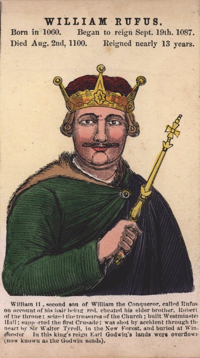 Re Guglielmo II (incisione colorata) da English School