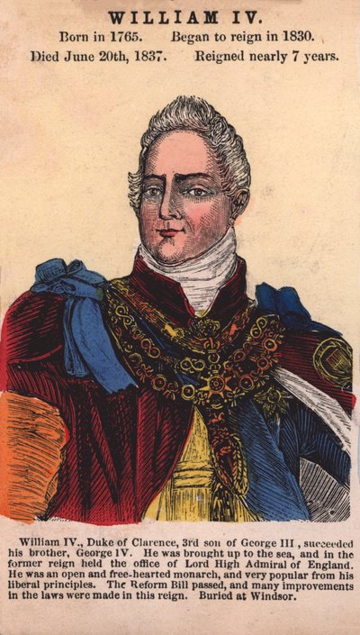 Re Guglielmo IV (incisione colorata) da English School