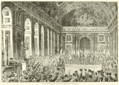 Re Guglielmo proclamato imperatore di Germania, dicembre 1870 da English School