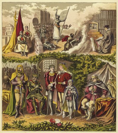 Re della Casa di Lancaster e York; Re Enrico IV, Re Enrico V, Re Enrico VI, Re Edoardo IV, Re Edoardo V, Re Riccardo III da English School