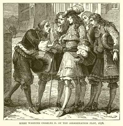 Kirby avverte Carlo II del complotto di assassinio, 1678 da English School