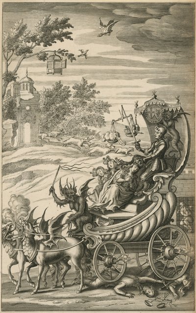Cavaliere che protegge la regina e i bambini cavalcando sulla libertà da English School
