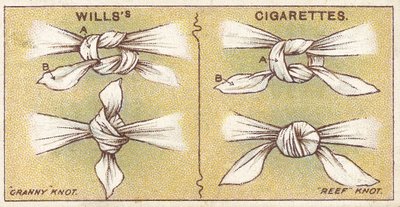 Nodi, n.6 dalla serie di carte di sigarette di primo soccorso di Willss, 1913 da English School