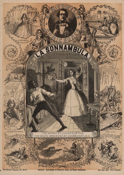 La Sonnambula, una delle canzoni comiche di Sam Cowell da English School