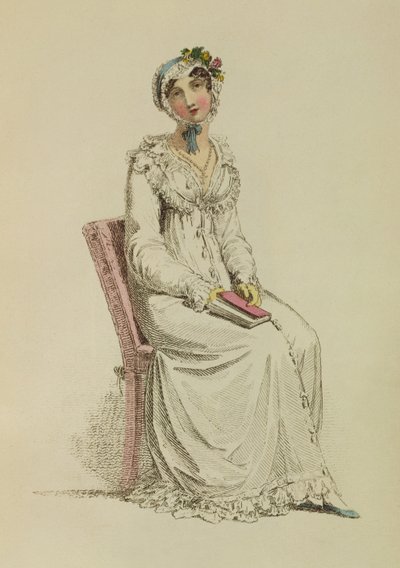 Abito da mattina per signore, tavola di moda da Ackermanns Repository of Arts, 1815 da English School