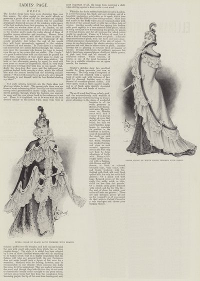 Pagina delle signore, abbigliamento (litografia) da English School