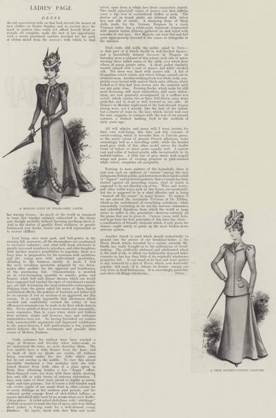 Pagina delle signore, abbigliamento (litografia) da English School