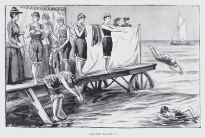 Donne che fanno il bagno (litografia) da English School