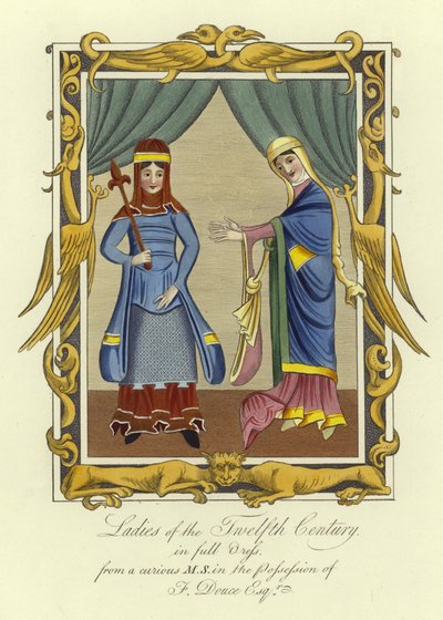 Signore del XII secolo in abito completo da English School