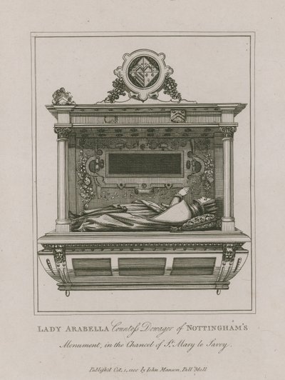 Monumento della Contessa Vedova di Nottingham, Lady Arabella, nella Cappella di Santa Maria le Savoy da English School