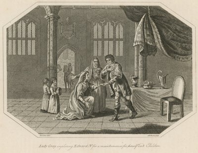 Lady Gray implora il re Edoardo IV per un mantenimento per sé e i suoi figli da English School