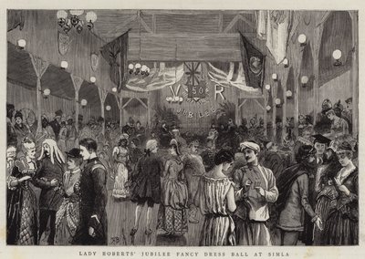 Il ballo in maschera di Lady Roberts per il Giubileo a Simla da English School
