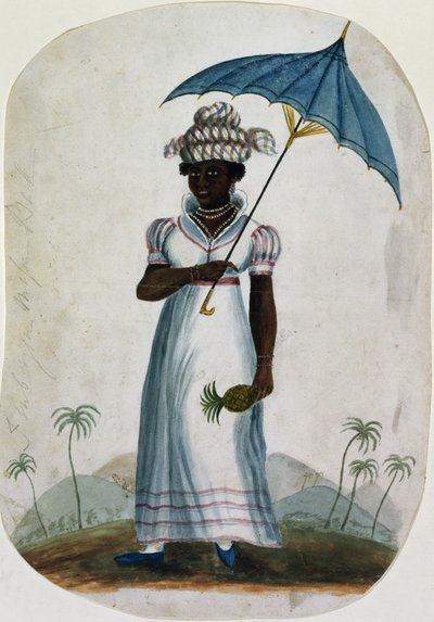 Signora con un Parasol e un Ananas, c.1840 da English School