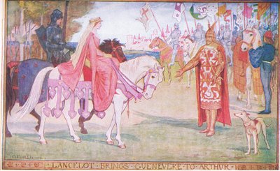 Lancillotto porta Ginevra ad Artù, illustrazione da 