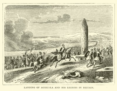 Sbarco di Agricola e delle sue legioni in Britannia da English School