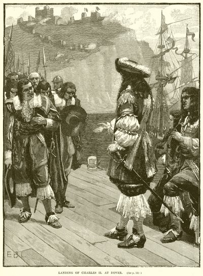 Sbarco di Carlo II a Dover da English School