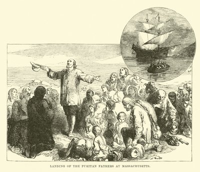 Sbarco dei Padri Pellegrini in Massachusetts da English School