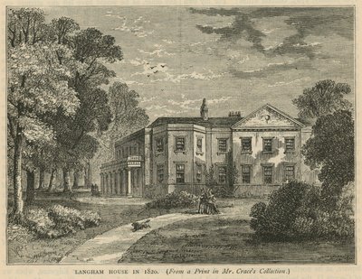 Langham House nel 1820 da English School