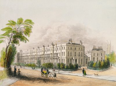 Lansdown Place, Cheltenham, inciso da litografia di M.D. Eichbaum, c.1845 da English School