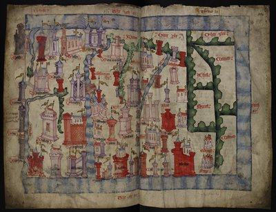 Mappa della Scozia di John Harding, c.1450 da English School
