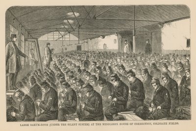Grande stanza per la raccolta della stoppa nella Casa di Correzione di Middlesex da English School