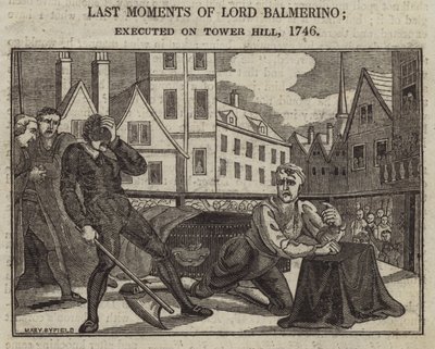 Ultimi momenti di Lord Balmerino; eseguito sulla Tower Hill da English School